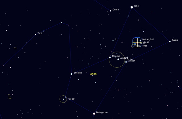 what are constellations near orion